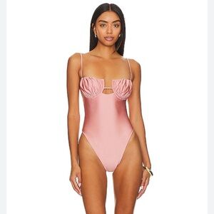 Montce Pink Satin Petal One Piece NWT